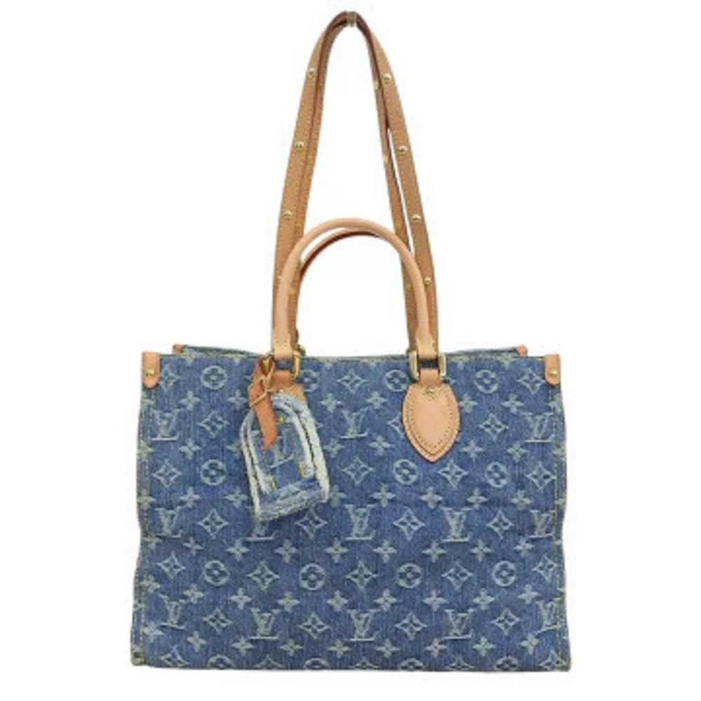 Louis Vuitton Monogram Denim OnTheGo 2Way Shoulder Bag Blue